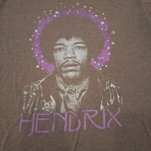 Jimi Hendrix T-Shirt Mens XL Brown Graphic Rock Music Guitarist Stars Tee